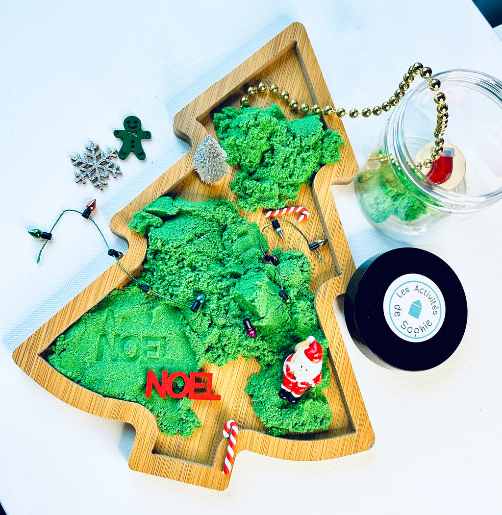 kit sensoriel avec sable magique sur le thème de Noël